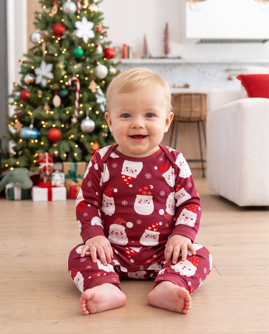 Family Matching Christmas Pajamas Dear Santa Print Red