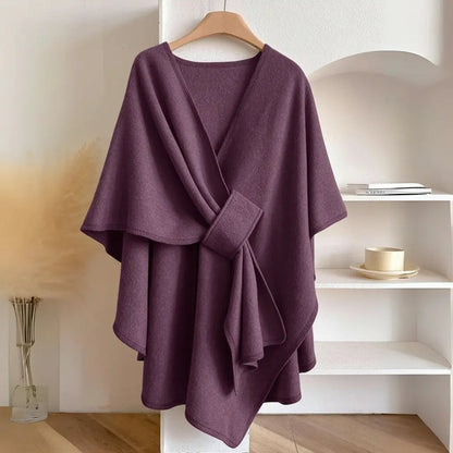 Women's Soft Fleece Wrap Shawl With Elegant Drape Design