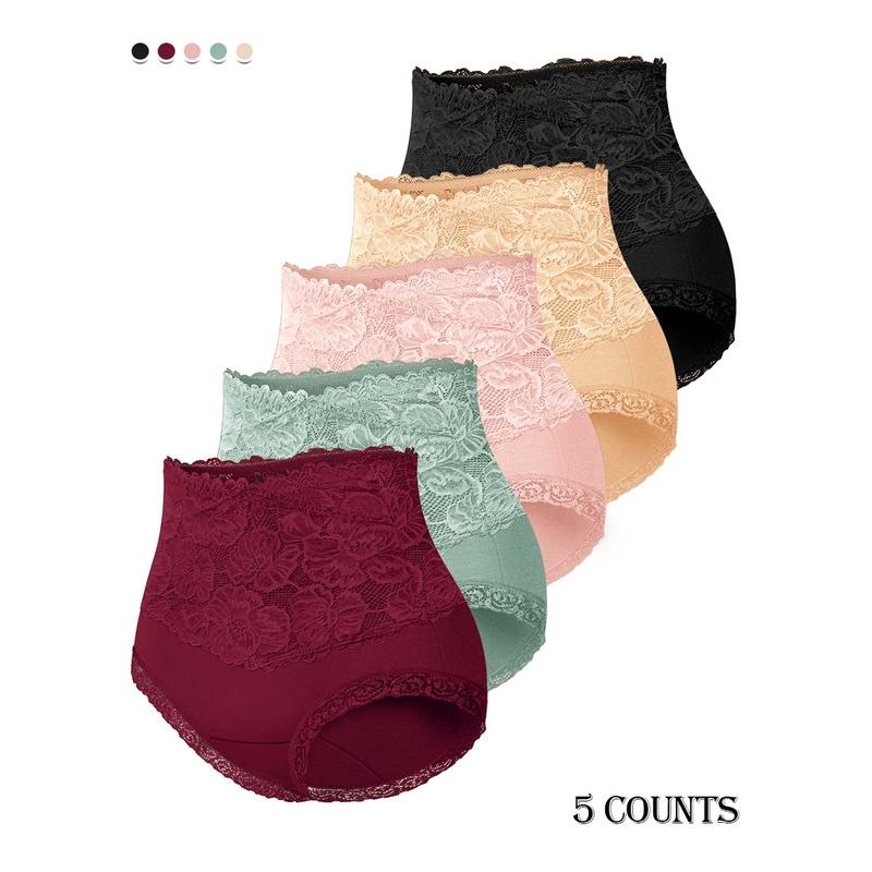 🔥 NEW ARRIVAL: BUY 1, GET 1 FREE 🔥 Soft Cotton High-Waist Panties with Lace Trim