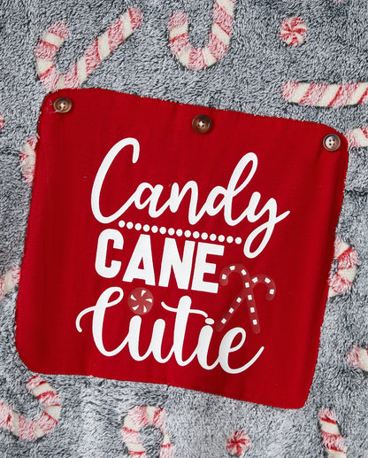 Onesies Pajamas Matching Christmas Outfits Candy Cane Pattern (Glow in the Dark) with Christmas Socks Black
