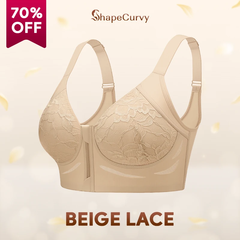 ShapeCurvy - Wireless Zip-front Body Shaping Bra