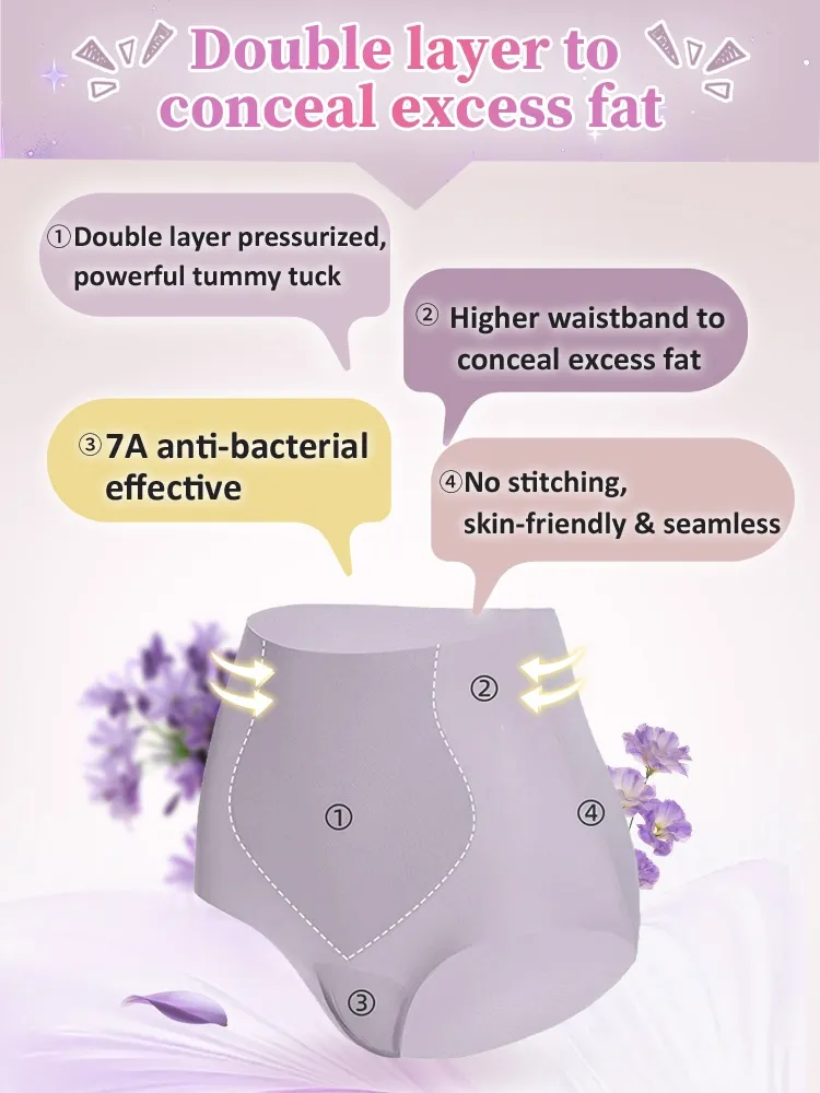 VEIMIA 3-5 Pieces High-waisted Seamless Panties With No Pinching Design, Skin-friendly Fabric For Sensitive Skin