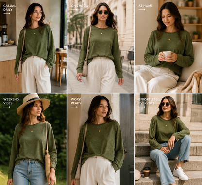Women's Selected Loose Long-Sleeve Top