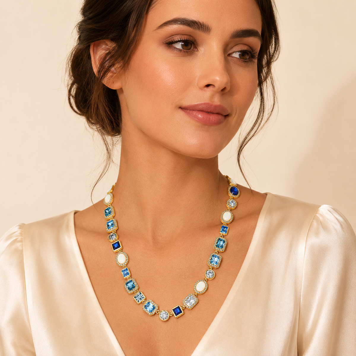 Baokang Multicolor Gemstone Necklace