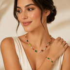 Aurora Gemstone Jewelry Set™ – Multicolor Necklace & Bracelet