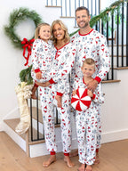 Family Matching Christmas Pajamas Gnome Print White