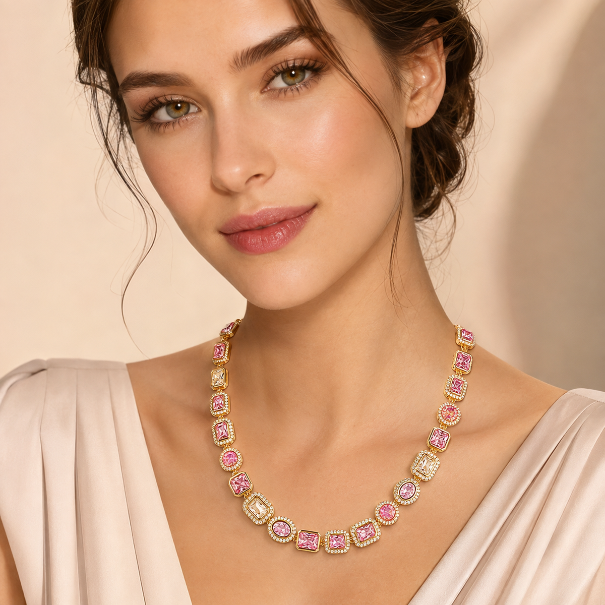 Pink Solstice Gemstone Necklace