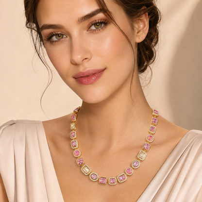 Pink Solstice Gemstone Necklace