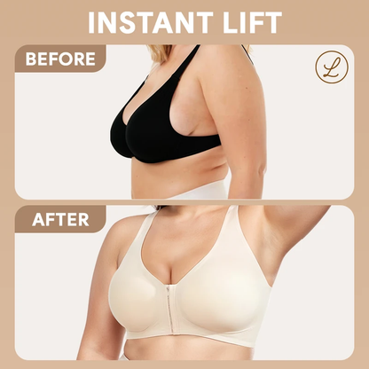 Seamless Front Closure Bra for Women | Cross Back Support Shaping Bra with Comfort Lift