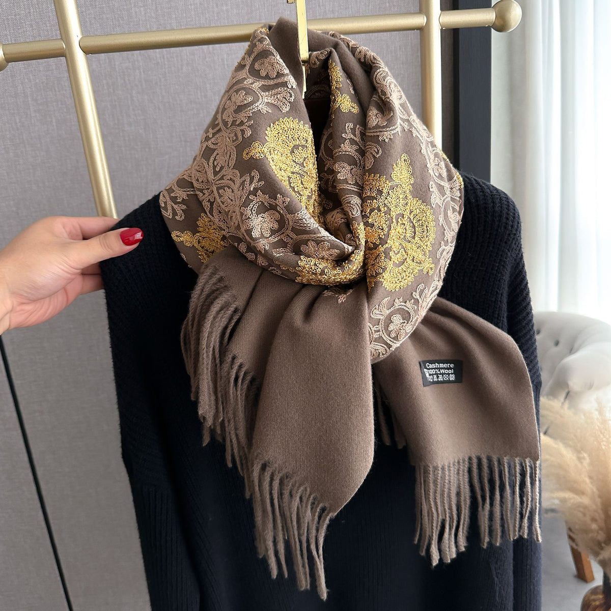 FALL & WINTER NEW ARRIVAL ONE WRAP. THREE WAYS TO WEAR. SAVE UP TO 50% Paisley Embroidered Shawl | Oversized Winter Wrap