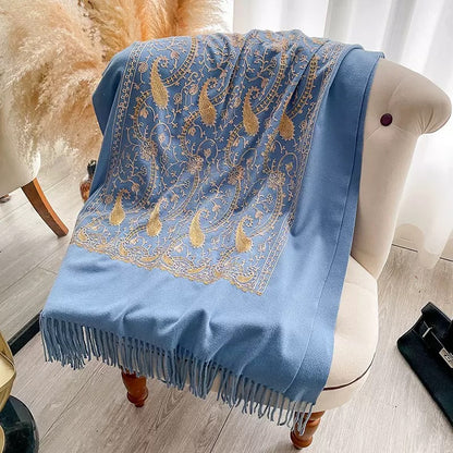 FALL & WINTER NEW ARRIVAL ONE WRAP. THREE WAYS TO WEAR. SAVE UP TO 50% Paisley Embroidered Shawl | Oversized Winter Wrap