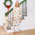 Family Matching Christmas Pajamas Gingerbread & Christmas Tree Brown