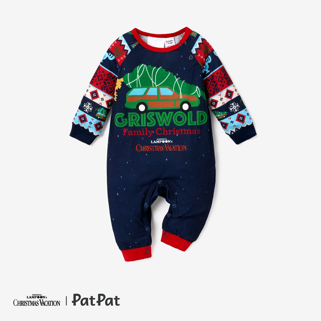 Christmas Vacation Family Matching Character Print Pajamas Sets with Christmas Socks