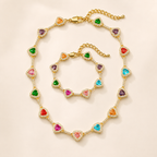 Set di Collana con Gemme Cuore Colorate Baokang