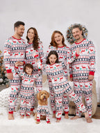Family Matching Christmas Pajamas Fair Isle Red & White