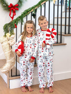 Family Matching Christmas Pajamas Gnome Print White