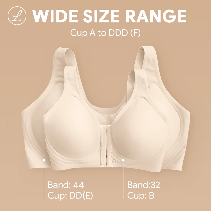 Seamless Front Closure Bra for Women | Cross Back Support Shaping Bra with Comfort Lift