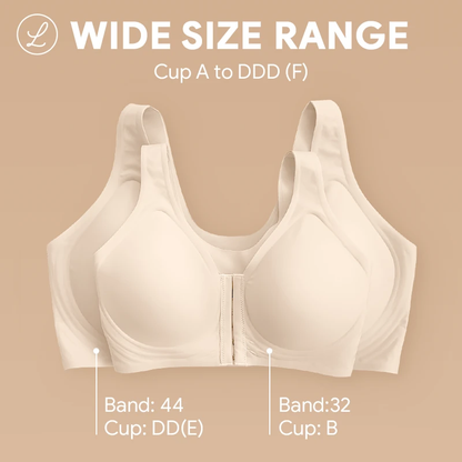 Seamless Front Closure Bra for Women | Cross Back Support Shaping Bra with Comfort Lift
