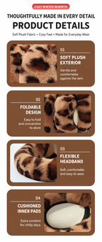 Foldable Plush Leopard Earmuffs | Warm & Cozy Winter Ear Warmers