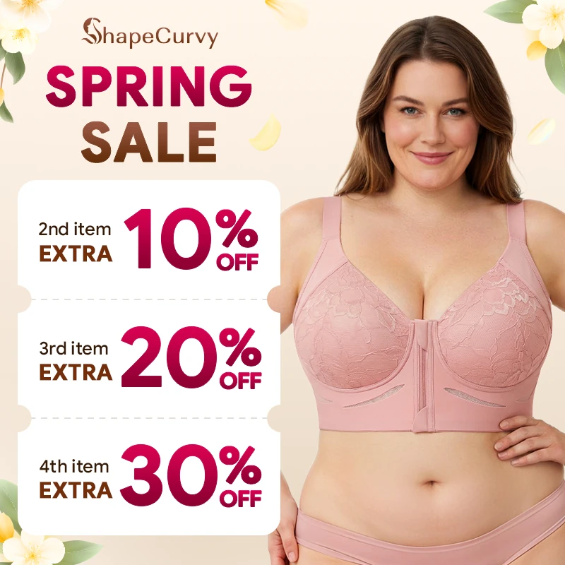 ShapeCurvy - Wireless Zip-front Body Shaping Bra