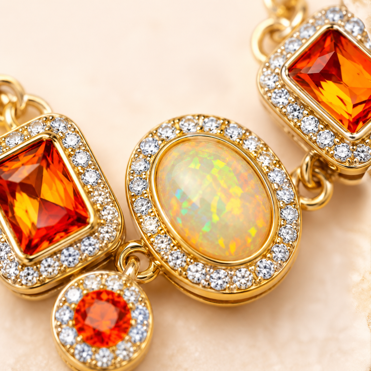 Baokang Sunset Glow Gemstone Necklace