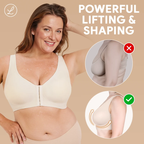 Seamless Front Closure Bra for Women | Cross Back Support Shaping Bra with Comfort Lift