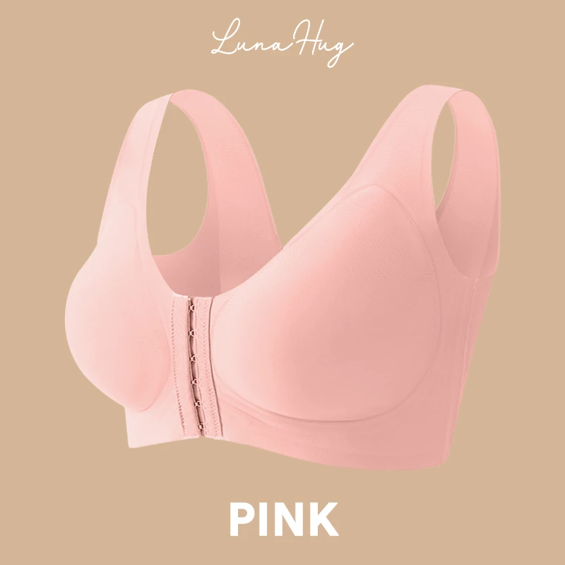 LunaHug - Seamless Front Buckle Cross Back Shaping Bra For Seniors
