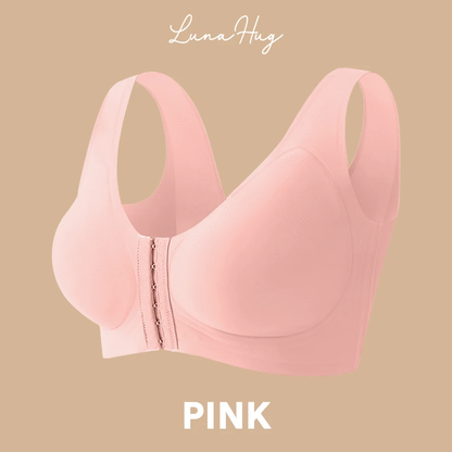 Seamless Front Closure Bra for Women | Cross Back Support Shaping Bra with Comfort Lift
