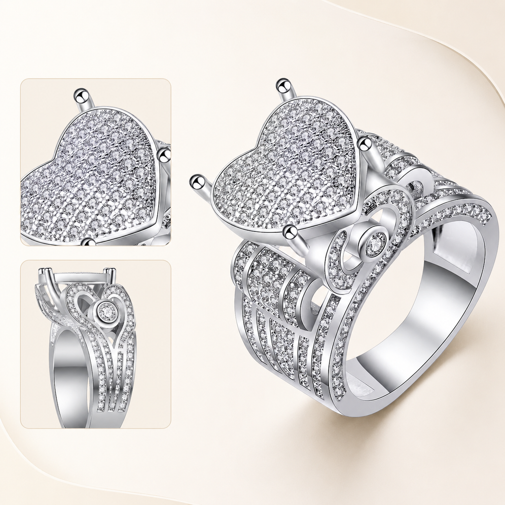 Anello Cuore Amore Eterno con Zircone