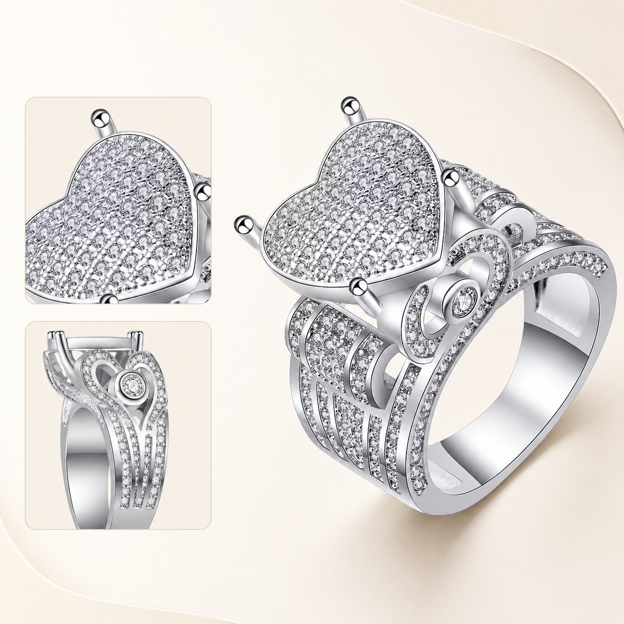 Eternal Love Heart Zircon Ring
