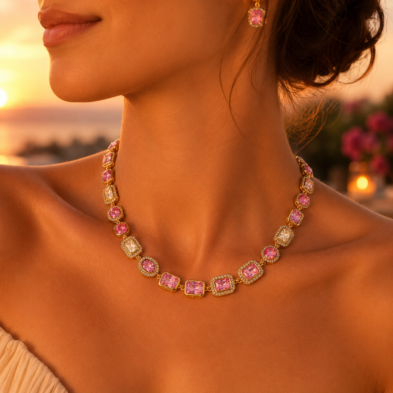 Pink Solstice Gemstone Necklace