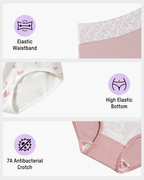 Culottes taille haute en coton doux à imprimé cœurs (lot de 6)
