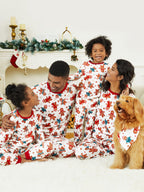 Matching Family Christmas Pajamas Gingerbread Print White