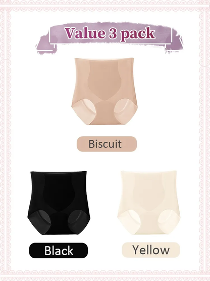 VEIMIA 3-5 Pieces High-waisted Seamless Panties With No Pinching Design, Skin-friendly Fabric For Sensitive Skin