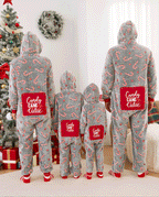 Onesies Pajamas Matching Christmas Outfits Candy Cane Pattern (Glow in the Dark) with Christmas Socks Black