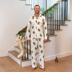 Family Matching Christmas Pajamas Gingerbread & Plaid Print Khaki