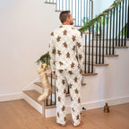Family Matching Christmas Pajamas Gingerbread & Plaid Print Khaki