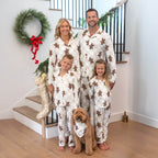 Family Matching Christmas Pajamas Gingerbread & Plaid Print Khaki