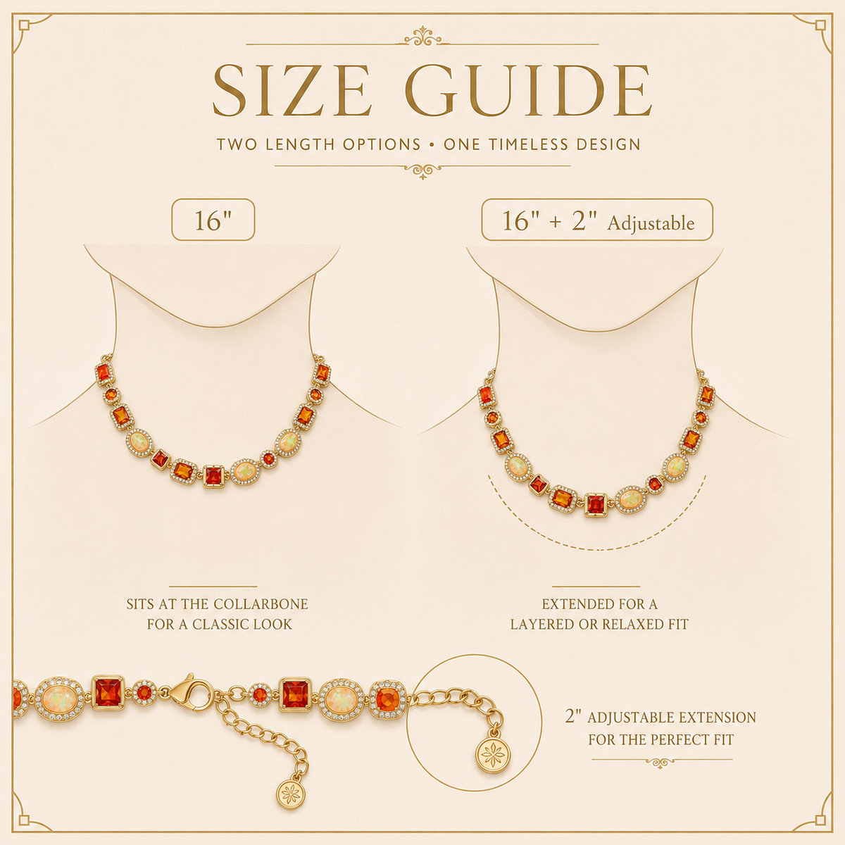 Baokang Sunset Glow Gemstone Necklace