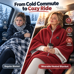 ♨️Wearable Heated Blanket – 8 Heating Zones & 3 Heat Levels