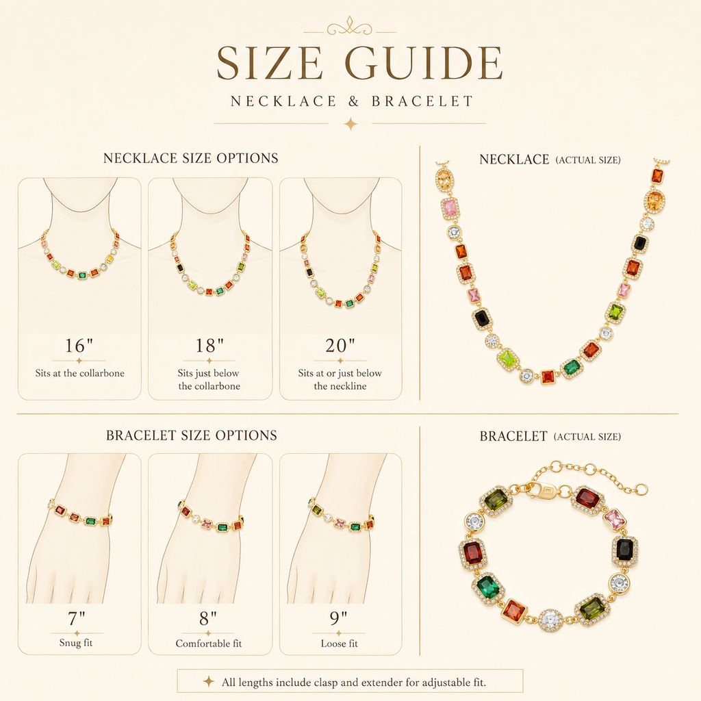 Aurora Gemstone Jewelry Set™ – Multicolor Necklace & Bracelet