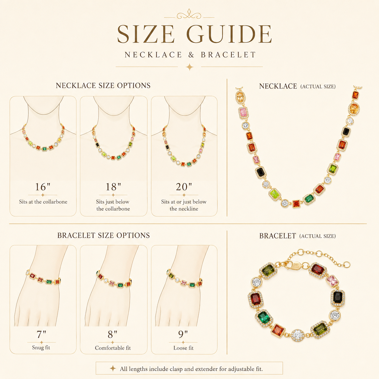 Aurora Gemstone Jewelry Set™ – Multicolor Necklace & Bracelet