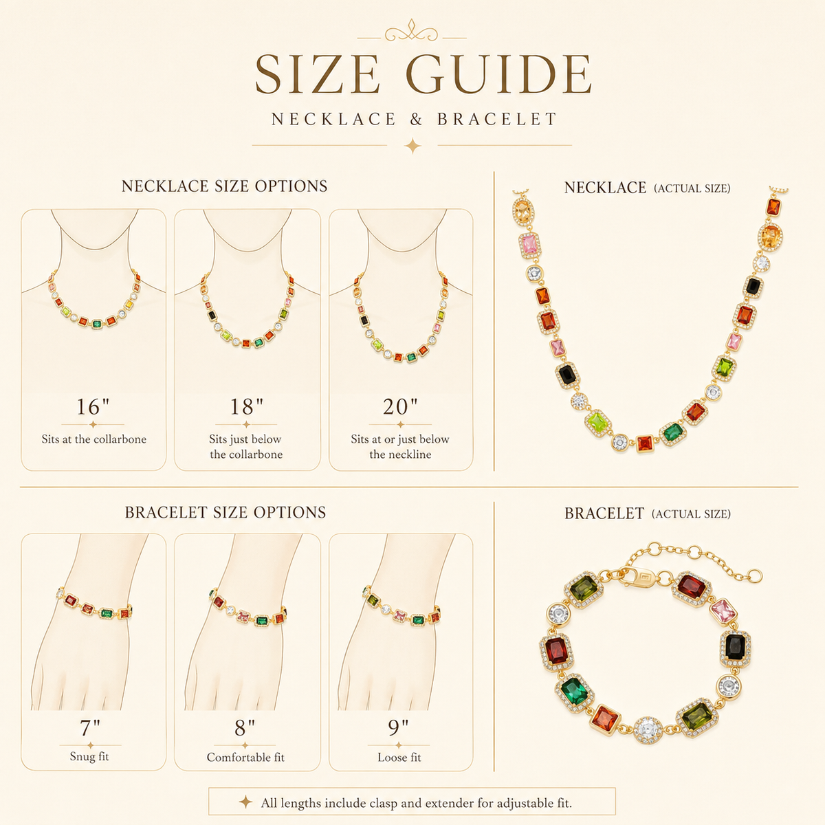 Aurora Gemstone Jewelry Set™ – Multicolor Necklace & Bracelet
