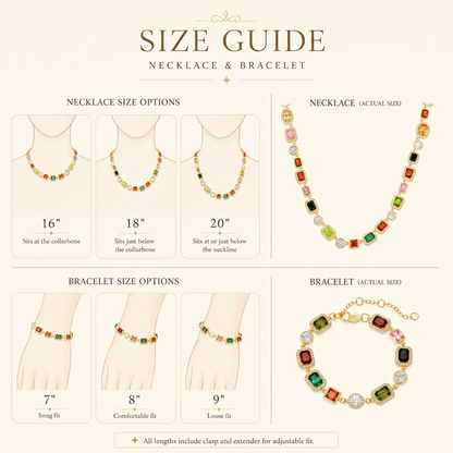Aurora Gemstone Jewelry Set™ – Multicolor Necklace & Bracelet