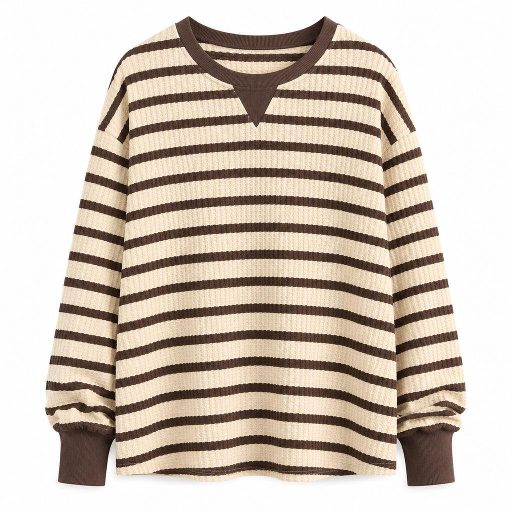 Women’s Relaxed Striped Long Sleeve Top