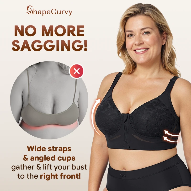ShapeCurvy - Wireless Zip-front Body Shaping Bra