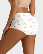 Culottes taille haute en coton doux à imprimé cœurs (lot de 6)