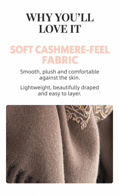 FALL & WINTER NEW ARRIVAL ONE WRAP. THREE WAYS TO WEAR. SAVE UP TO 50% Paisley Embroidered Shawl | Oversized Winter Wrap