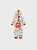 Christmas Family Matching Pajamas with 3D Design Onesie PJS with Christmas Socks Multi-color