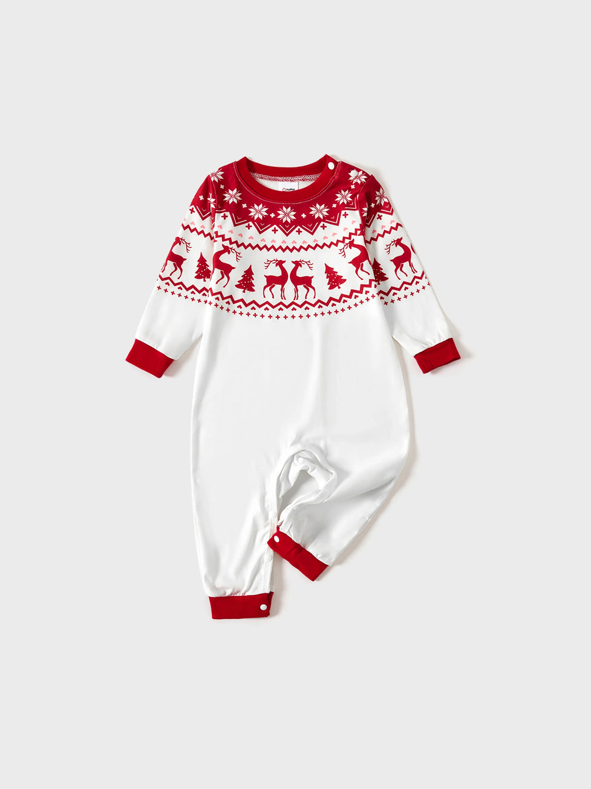 Christmas Reindeer and Snowflake Print Family Matching Pajamas Sets with Christmas Socks Red